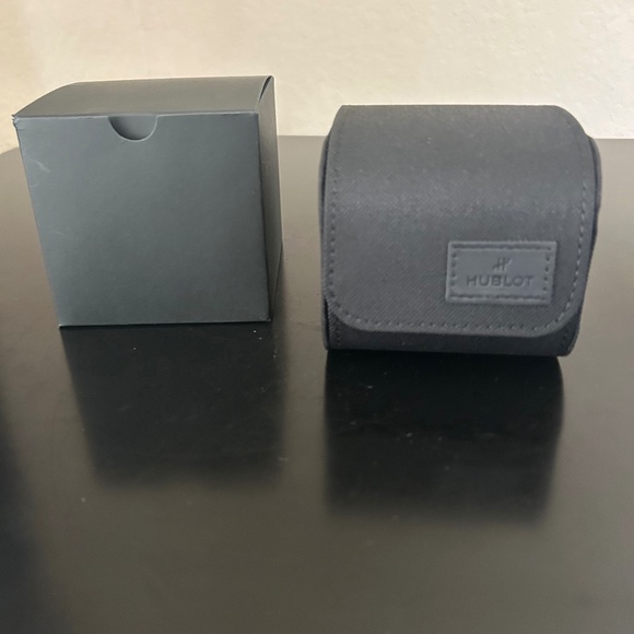Authentic Genuine HUBLOT Watch Black Denim Travel Case with Cushion & Outer Box. - Picture 1 of 15